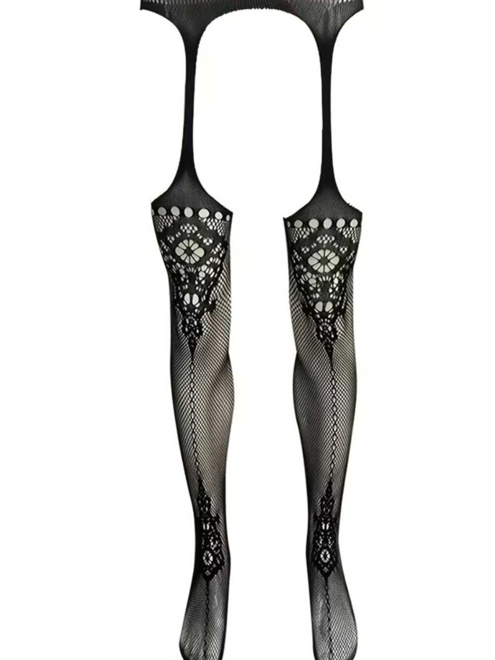 Mens Sexy Black Fishnet Suspender Stockings*One Size*Open front rear*Cosplay*NIP